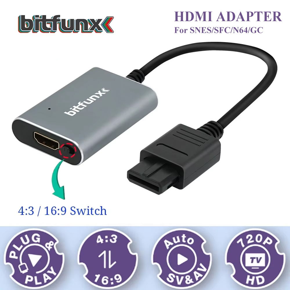 Gaming Console Vintage - محول فيديو Bitfunx 720P Svideo /