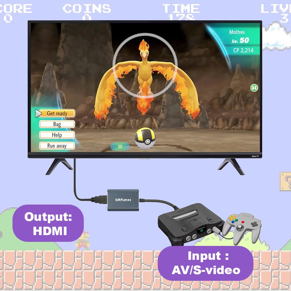 محول فيديو Bitfunx 720P Svideo - مراجعة Gaming Console Vintage وسعره
